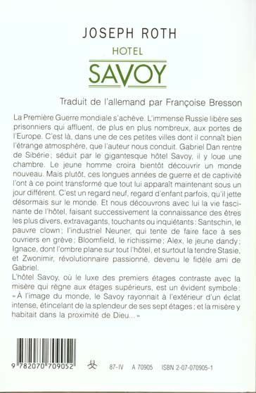 Produktbild: H&ocirc;tel Savoy, franz&ouml;sische Ausgabe