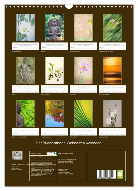 Produktbild: Der Buddhistische Weisheiten Kalender (Wandkalender 2026 DIN A3 hoch), CALVENDO Monatskalender