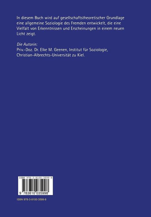Produktbild: Soziologie des Fremden