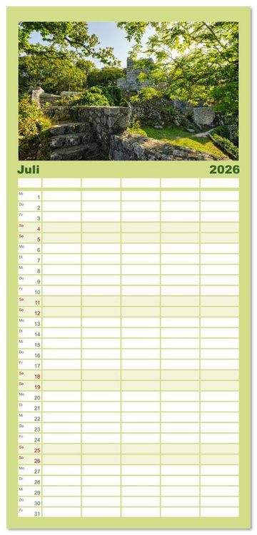 Produktbild: Familienplaner 2026 - Unterwegs im Gro&szlig;en Lautertal mit 5 Spalten (Wandkalender, 21 x 45 cm) CALVENDO