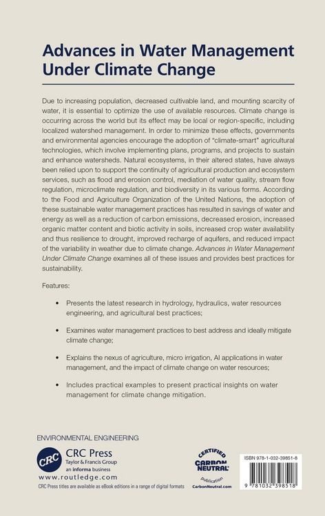 Produktbild: Advances in Water Management Under Climate Change