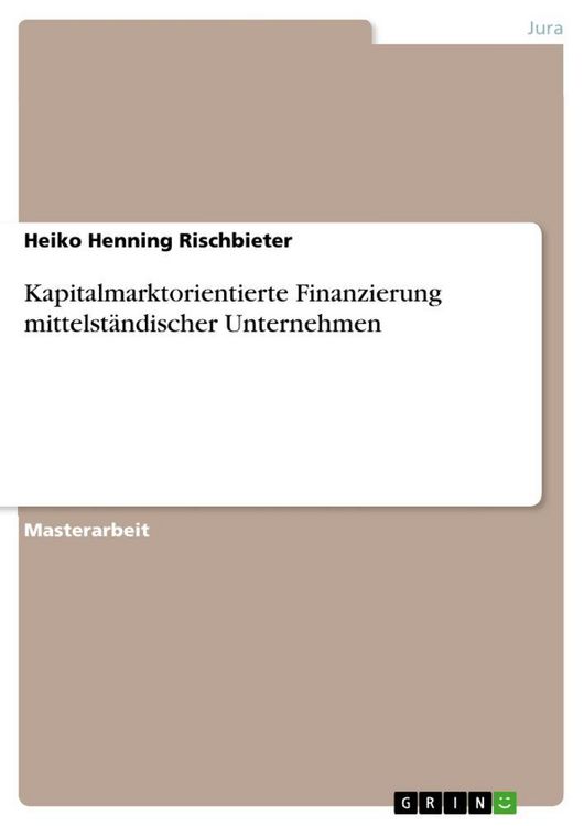 Produktbild: Kapitalmarktorientierte Finanzierung mittelst&auml;ndischer Unternehmen