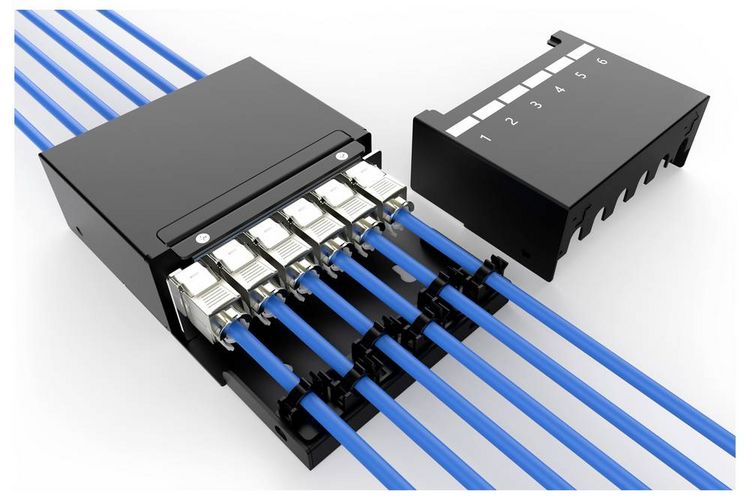Produktbild: Digitus DN-93708-6 RJ45-Modultr&auml;ger Keystone Unbest&uuml;ckt 1St.
