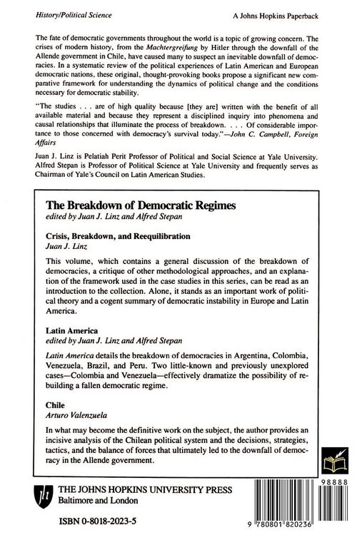 Produktbild: The Breakdown of Democratic Regimes, Latin America