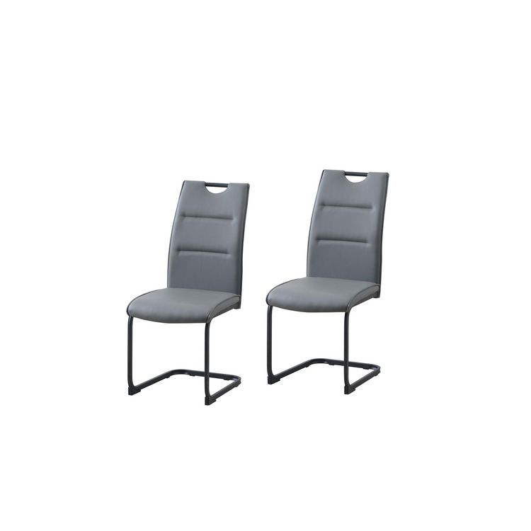 Produktbild: HTI-Living Schwingstuhl DannyP PU Grau 2er Set Schwingstuhl DannyP PU Grau 2er Set