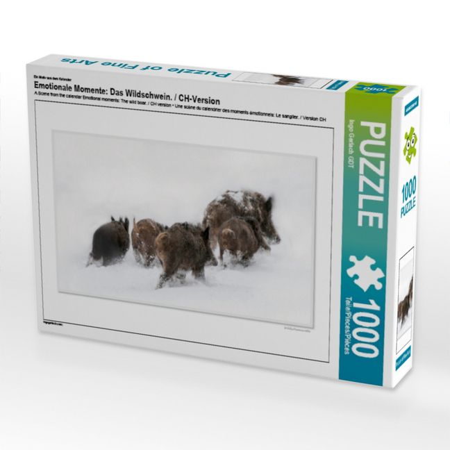 Produktbild: CALVENDO Puzzle Ein Motiv aus dem Kalender Emotionale Momente: Das Wildschwein. / CH-Version | 1000 Teile Lege-Gr&ouml;&szlig;e 64x48cm Foto-Puzzle f&uuml;r gl&uuml;ckliche Stunden
