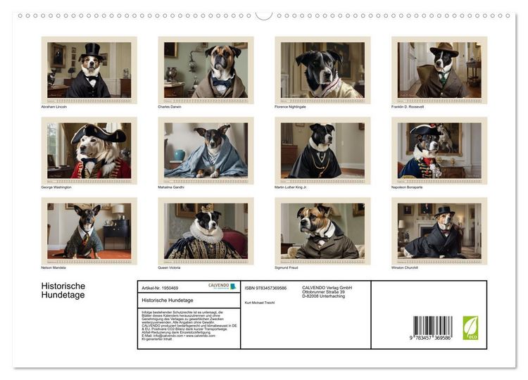 Produktbild: Historische Hundetage (hochwertiger Premium Wandkalender 2026 DIN A2 quer), Kunstdruck in Hochglanz