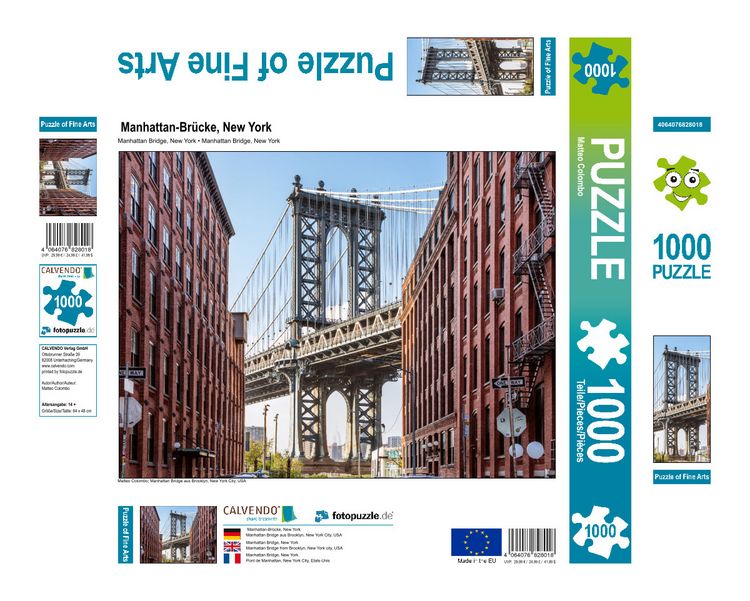 Produktbild: CALVENDO Puzzle Manhattan-Br&uuml;cke, New York | 1000 Teile Lege-Gr&ouml;&szlig;e 64 &times; 48 cm Foto-Puzzle f&uuml;r gl&uuml;ckliche Stunden