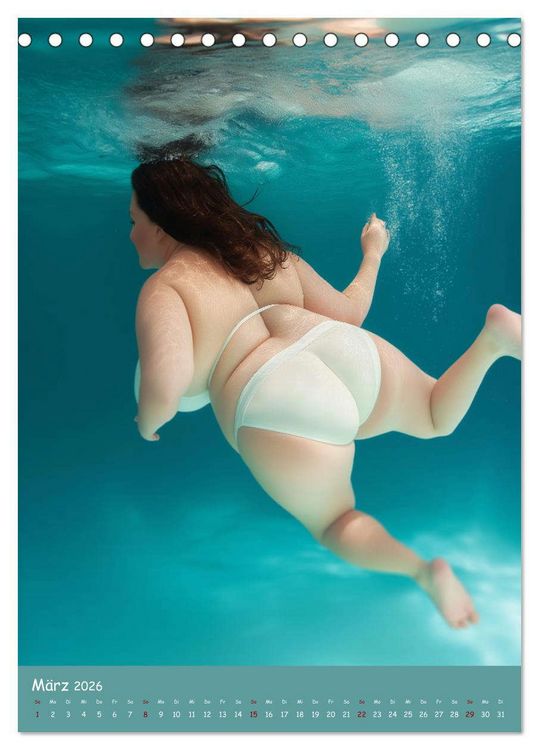 Produktbild: Curvy Pin-up Girls - Verf&uuml;hrerische Rundungen am Pool (Tischkalender 2026 DIN A5 hoch), CALVENDO Monatskalender