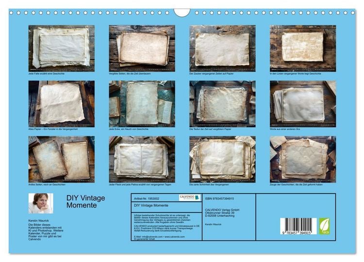 Produktbild: DIY Vintage Momente (Wandkalender 2026 DIN A3 quer), CALVENDO Monatskalender