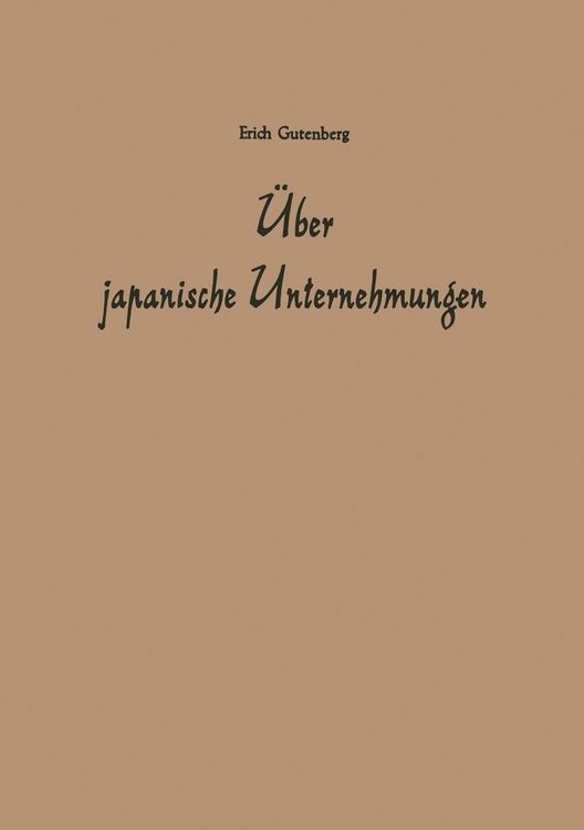 Produktbild: &Uuml;ber japanische Unternehmungen