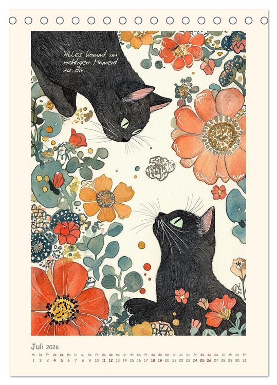 Produktbild: Liebenswerte Tierillustrationen (Tischkalender 2026 DIN A5 hoch), CALVENDO Monatskalender