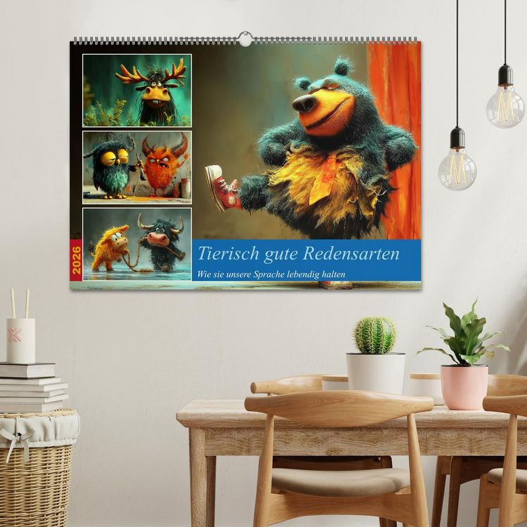 Produktbild: Tierisch gute Redensarten (Wandkalender 2026 DIN A2 quer), CALVENDO Monatskalender