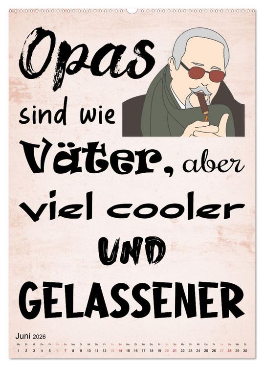 Produktbild: Opa ist der Coolste (Wandkalender 2026 DIN A2 hoch), CALVENDO Monatskalender