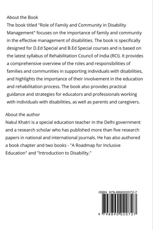 Produktbild: Role of family and community in Disability management