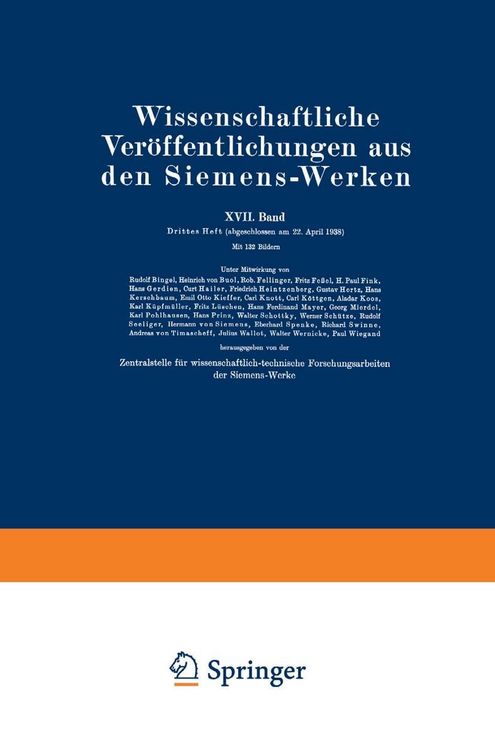 Produktbild: Wissenschaftliche Ver&ouml;ffentlichungen aus den Siemens-Werken