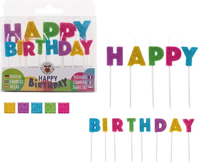 Produktbild: TRENDHAUS&reg; Geburtstagskerzen Happy Birthday Fun Mini