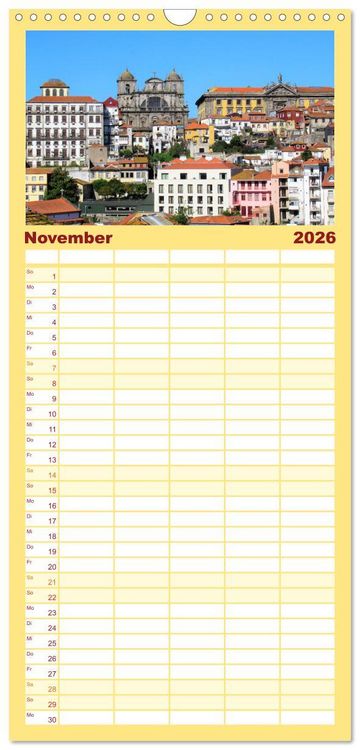 Produktbild: Familienplaner 2026 - St&auml;dtereise nach Porto mit 5 Spalten (Wandkalender, 21 x 45 cm) CALVENDO