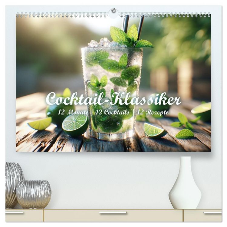 Produktbild: Cocktail-Klassiker (hochwertiger Premium Wandkalender 2026 DIN A2 quer), Kunstdruck in Hochglanz