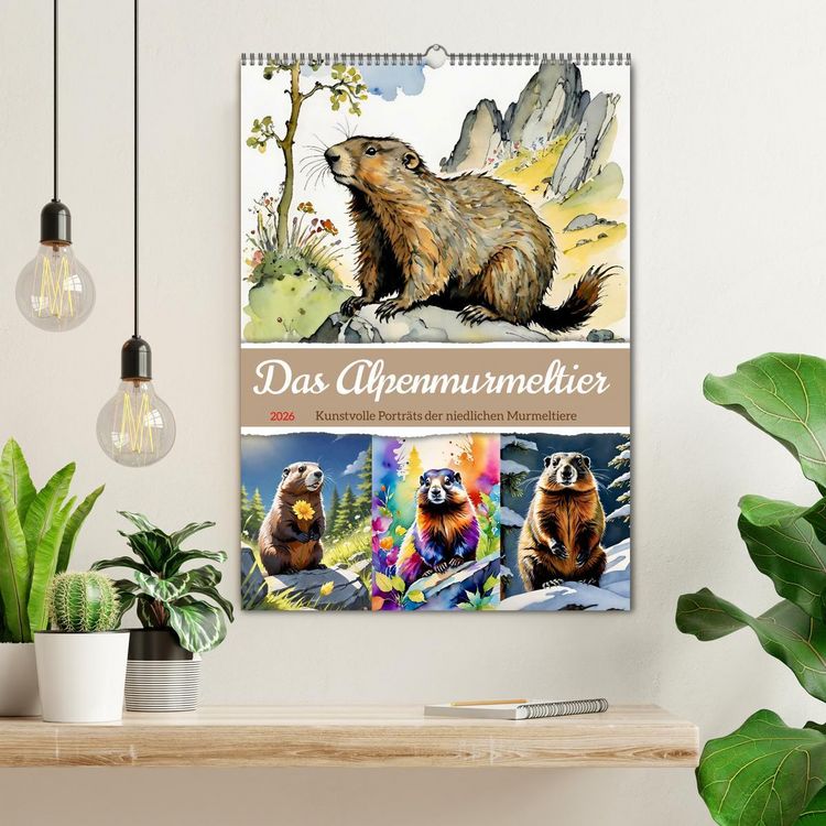 Produktbild: Das Alpenmurmeltier (Wandkalender 2026 DIN A2 hoch), CALVENDO Monatskalender