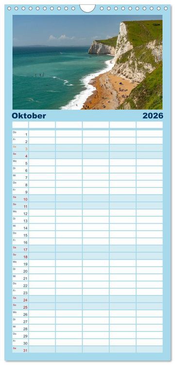 Produktbild: Familienplaner 2026 - Gro&szlig;britannien - England mit 5 Spalten (Wandkalender, 21 x 45 cm) CALVENDO