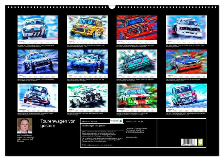 Produktbild: Tourenwagen von gestern (Wandkalender 2026 DIN A2 quer), CALVENDO Monatskalender