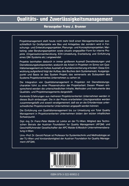 Produktbild: Qualit&auml;tsmanagement und Projektmanagement