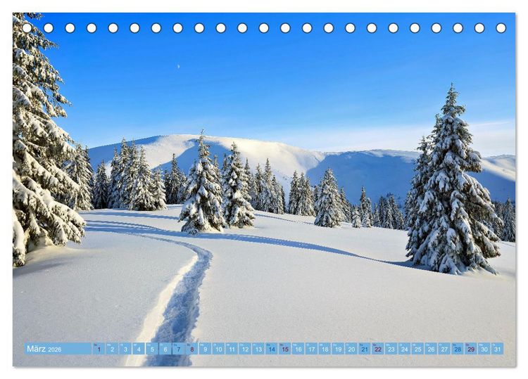 Produktbild: Skimountaineering - Erobere die Berge im Winter (Tischkalender 2026 DIN A5 quer), CALVENDO Monatskalender
