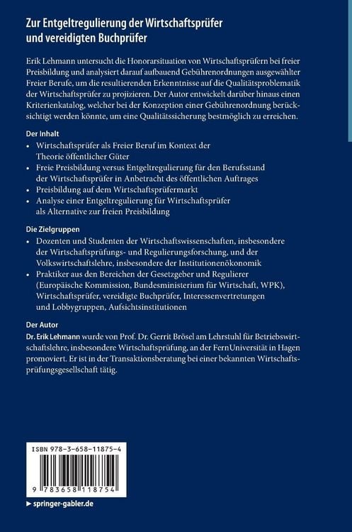 Produktbild: Zur Entgeltregulierung der Wirtschaftspr&uuml;fer und vereidigten Buchpr&uuml;fer