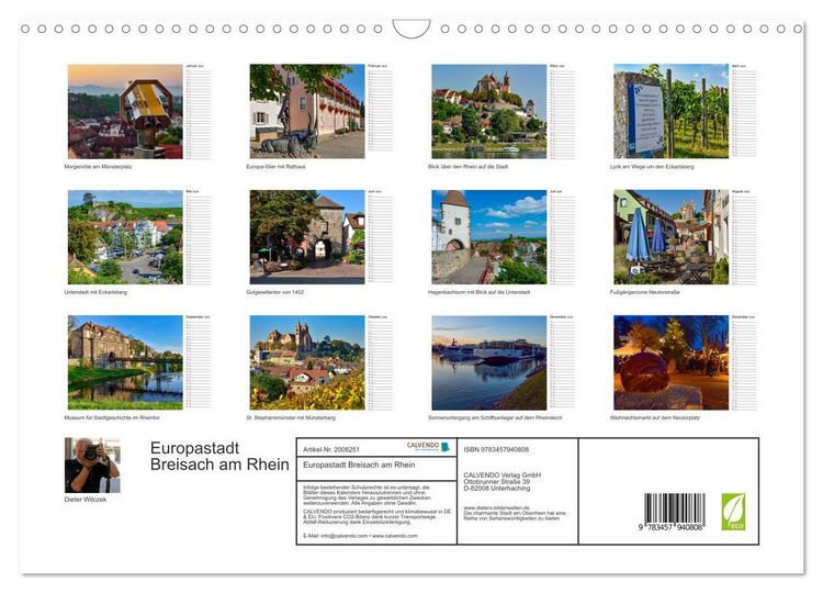 Produktbild: Europastadt Breisach am Rhein (Wandkalender 2026 DIN A3 quer), CALVENDO Monatskalender