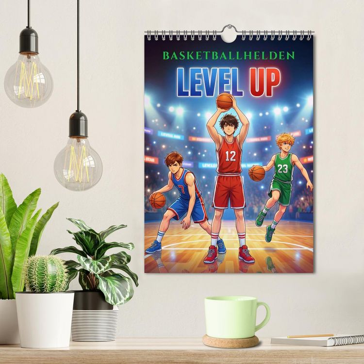 Produktbild: Level Up &ndash; Basketballhelden (Wandkalender 2027 DIN A4 hoch), CALVENDO Monatskalender