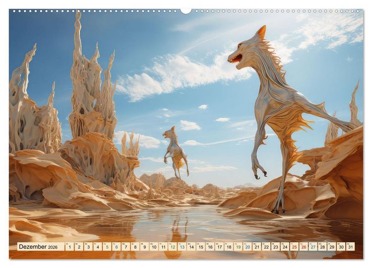 Produktbild: Surrealismus trifft W&uuml;ste (hochwertiger Premium Wandkalender 2026 DIN A2 quer), Kunstdruck in Hochglanz