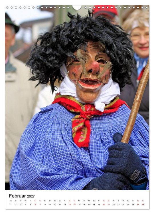 Produktbild: Gesichter, Holzlarven im Fasching von Mittenwald in Oberbayern (Wandkalender 2027 DIN A3 hoch), CALVENDO Monatskalender