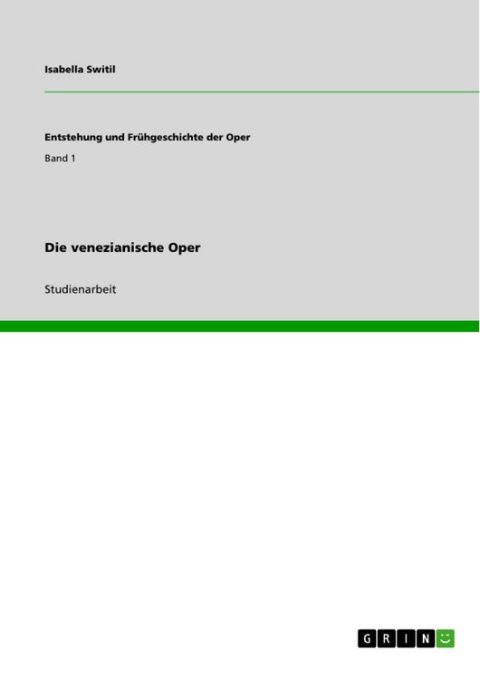 Produktbild: Die venezianische Oper