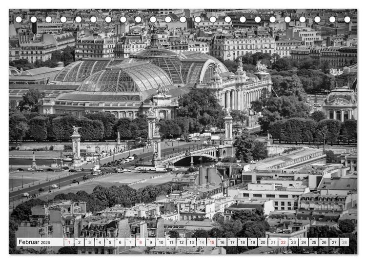 Produktbild: PARIS Monochrome Impressionen (Tischkalender 2026 DIN A5 quer), CALVENDO Monatskalender