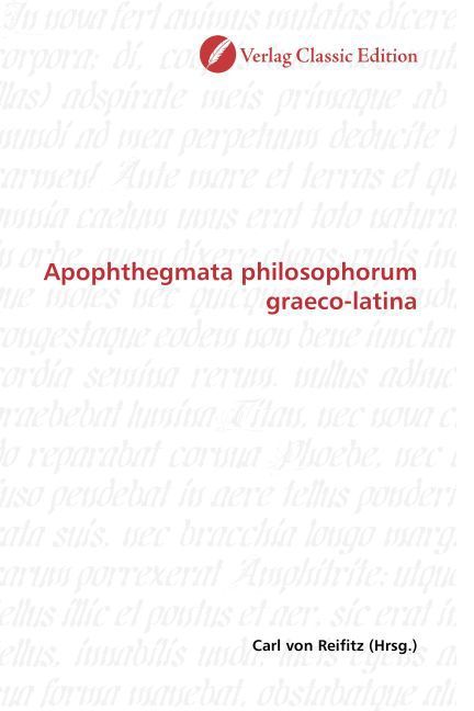 Produktbild: Apophthegmata philosophorum graeco-latina