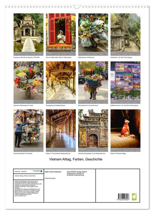 Produktbild: Vietnam Alltag, Farben, Geschichte (Wandkalender 2026 DIN A2 hoch), CALVENDO Monatskalender