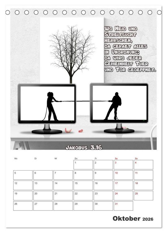 Produktbild: drei.sechzehn - Der Jesus Kalender (Tischkalender 2026 DIN A5 hoch), CALVENDO Monatskalender
