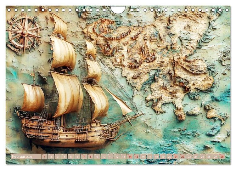 Produktbild: Geheimnisvolle Landkarten (Wandkalender 2026 DIN A4 quer), CALVENDO Monatskalender