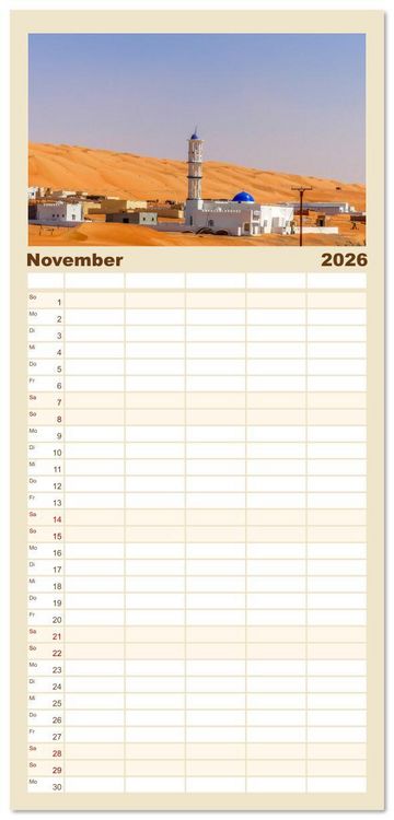 Produktbild: Familienplaner 2026 - Oman - Historische Perle des Orients mit 5 Spalten (Wandkalender, 21 x 45 cm) CALVENDO