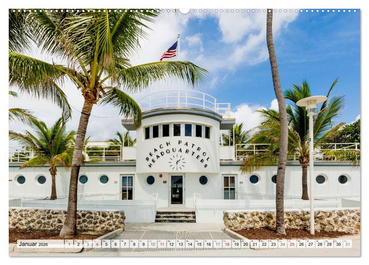Produktbild: Miami Beach und Art Deco District (Wandkalender 2026 DIN A2 quer), CALVENDO Monatskalender
