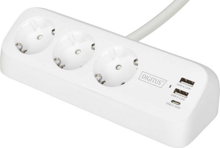Produktbild: Digitus DA-70626 Tischsteckdose Wei&szlig; Schutzkontakt 1St.