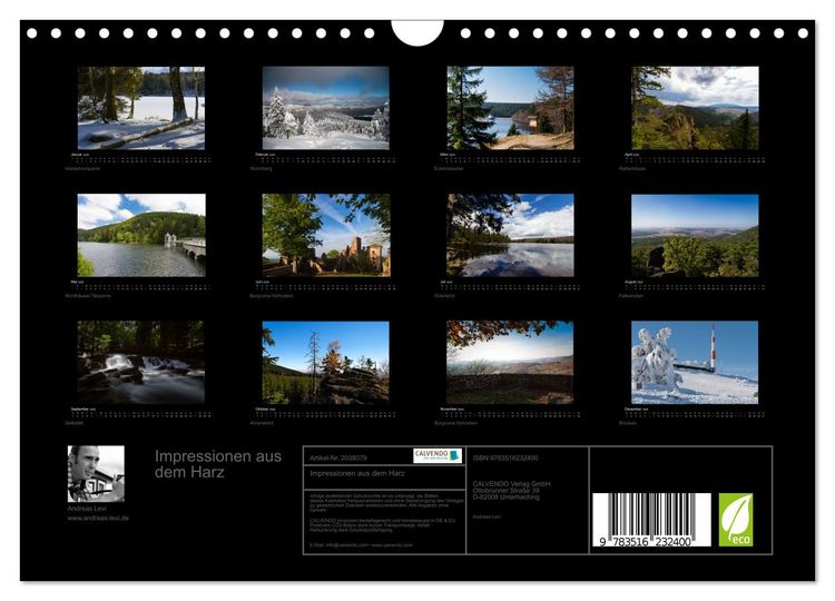 Produktbild: Impressionen aus dem Harz (Wandkalender 2026 DIN A4 quer), CALVENDO Monatskalender