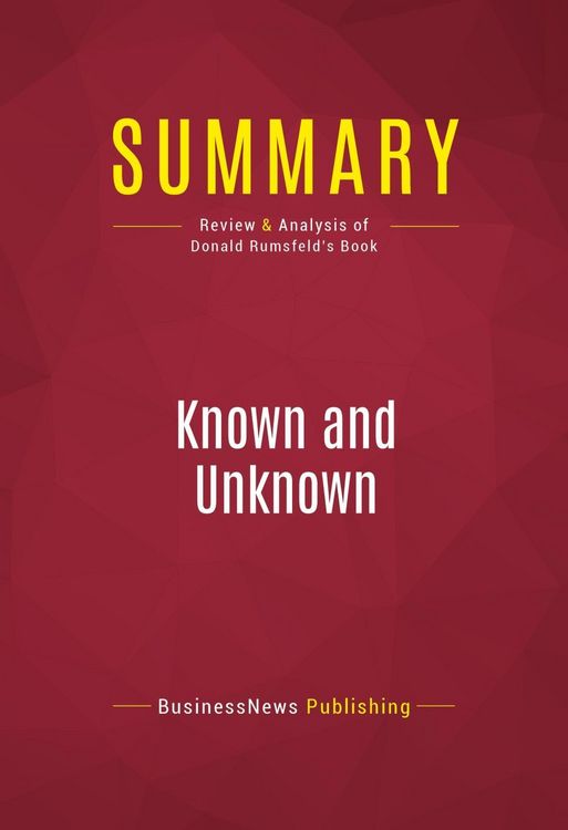 Produktbild: Summary: Known and Unknown