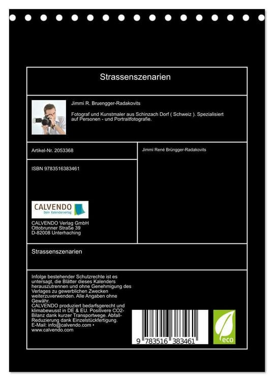 Produktbild: Strassenszenarien (Tischkalender 2026 DIN A5 hoch), CALVENDO Monatskalender