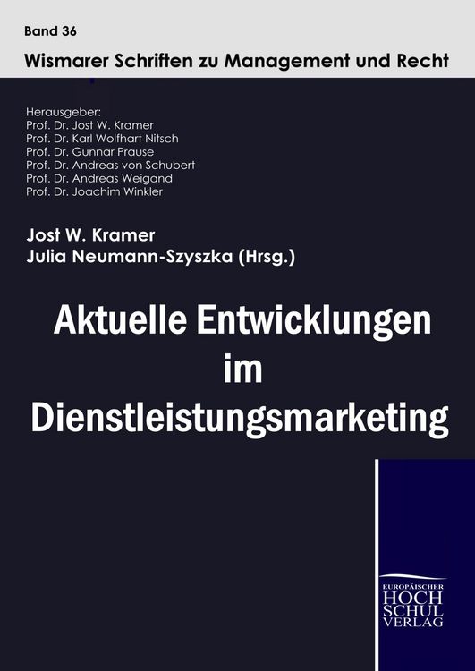 Produktbild: Aktuelle Entwicklungen im Dienstleistungmarketing