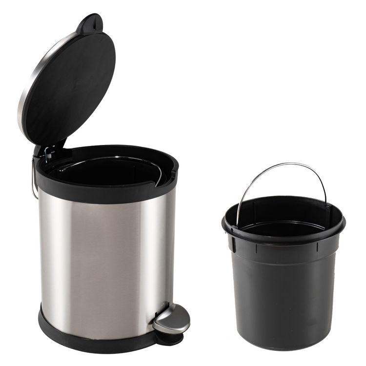 Produktbild: HTI-Living Treteimer Jannik 3L Silber/Schwarz Treteimer Jannik 3L Silber/Schwarz