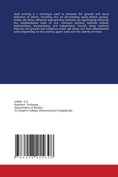 Produktbild: Effects of Seed Priming Methods on Morphological Traits of Rice