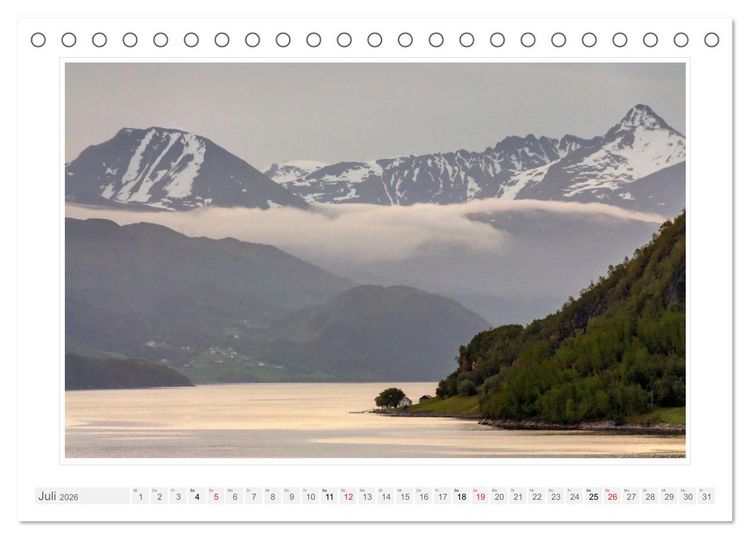 Produktbild: Norwegen. Sognefjord - Aurlandsfjord - Geirangerfjord - Stavanger (Tischkalender 2026 DIN A5 quer), CALVENDO Monatskalender