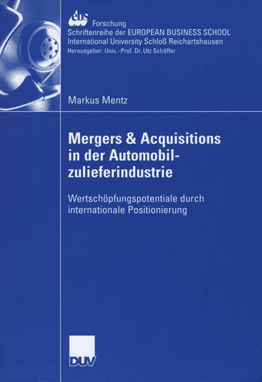 Produktbild: Mergers & Acquisitions in der Automobilzulieferindustrie
